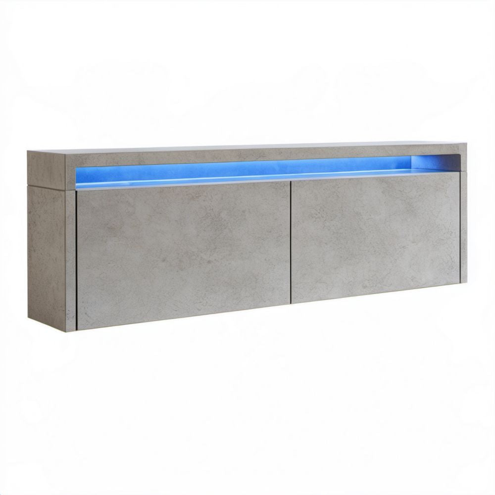 Betonowa szafka RTV z płyty wiórowej laminowanej LED 160 × 40 × 50 cm